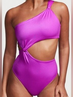M L XL XXL VS Swim French Twist Cheeky One Piece Swimsuit Purple